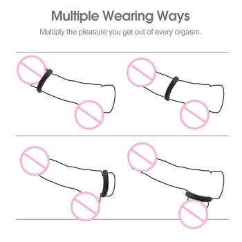 Cock Lock Ring Scrotum Bind Elastic Sex Toys for Men Erection Penis Ring Male Dice Delay Ejaculation Liquid Silicone 4