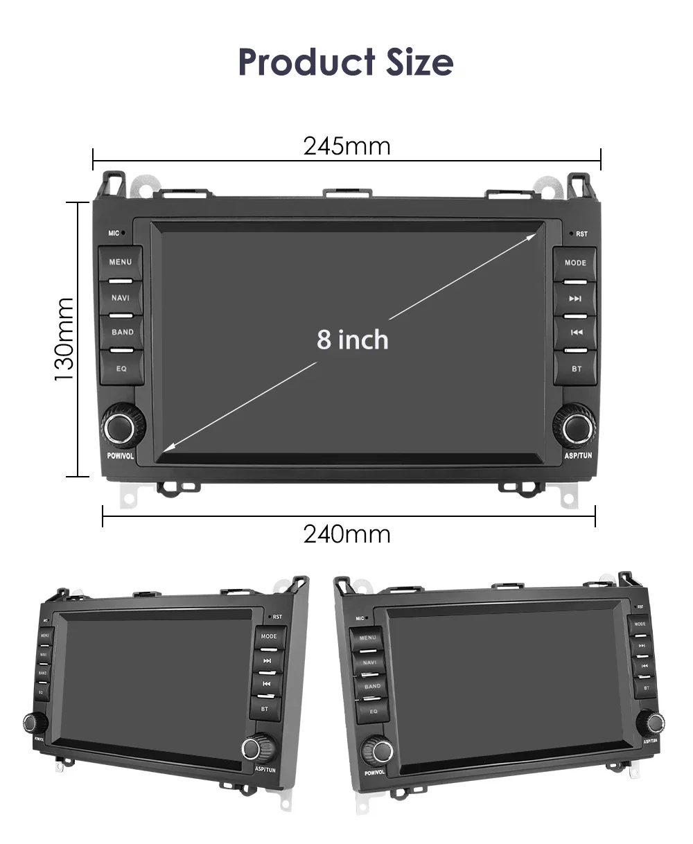 8 " Hizpo 2Din Android Radio de coche para Mercedes Benz B200 Clase B W169 W245 Viano Vito W639 Sprinter W906 DSP RDS BT 4G CarPlay SWC 6