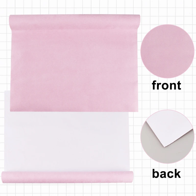 1 Sheet DIY Faux Suede Fabrics with Paper Back for Book Binding Pearl Pink 430x1000x0.3mm