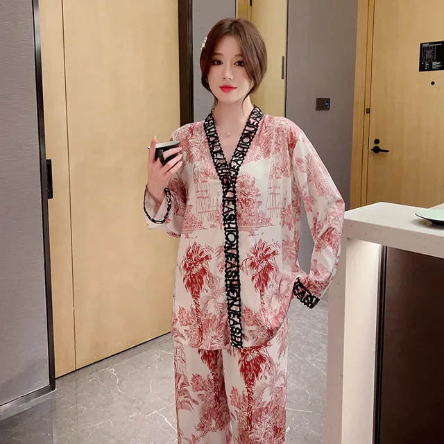 Korean Fashion Ladies Louis Vuitton Silk Pajama Set, Women's Fashion,  Dresses & Sets, Traditional & Ethnic wear on Carousell