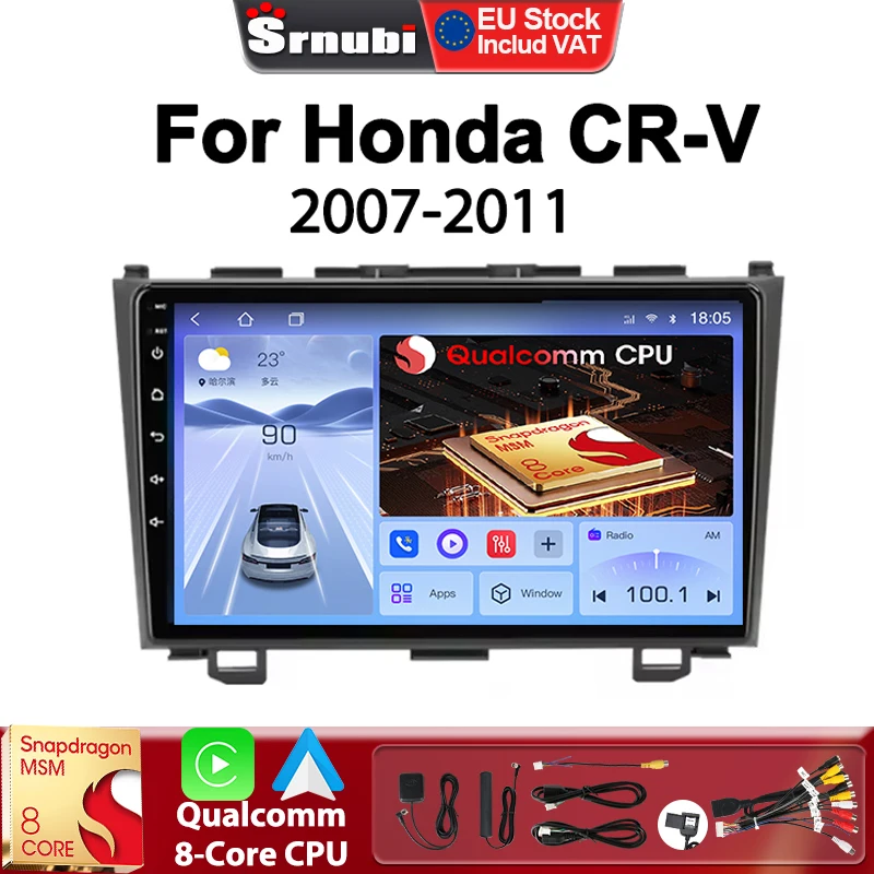 Srnubi Autoradio für Honda CRV CR-V3 2007–2011 Multimedia-Player Qualcomm 8 Core Carplay Auto Android 2 DIN Navigation Stereo