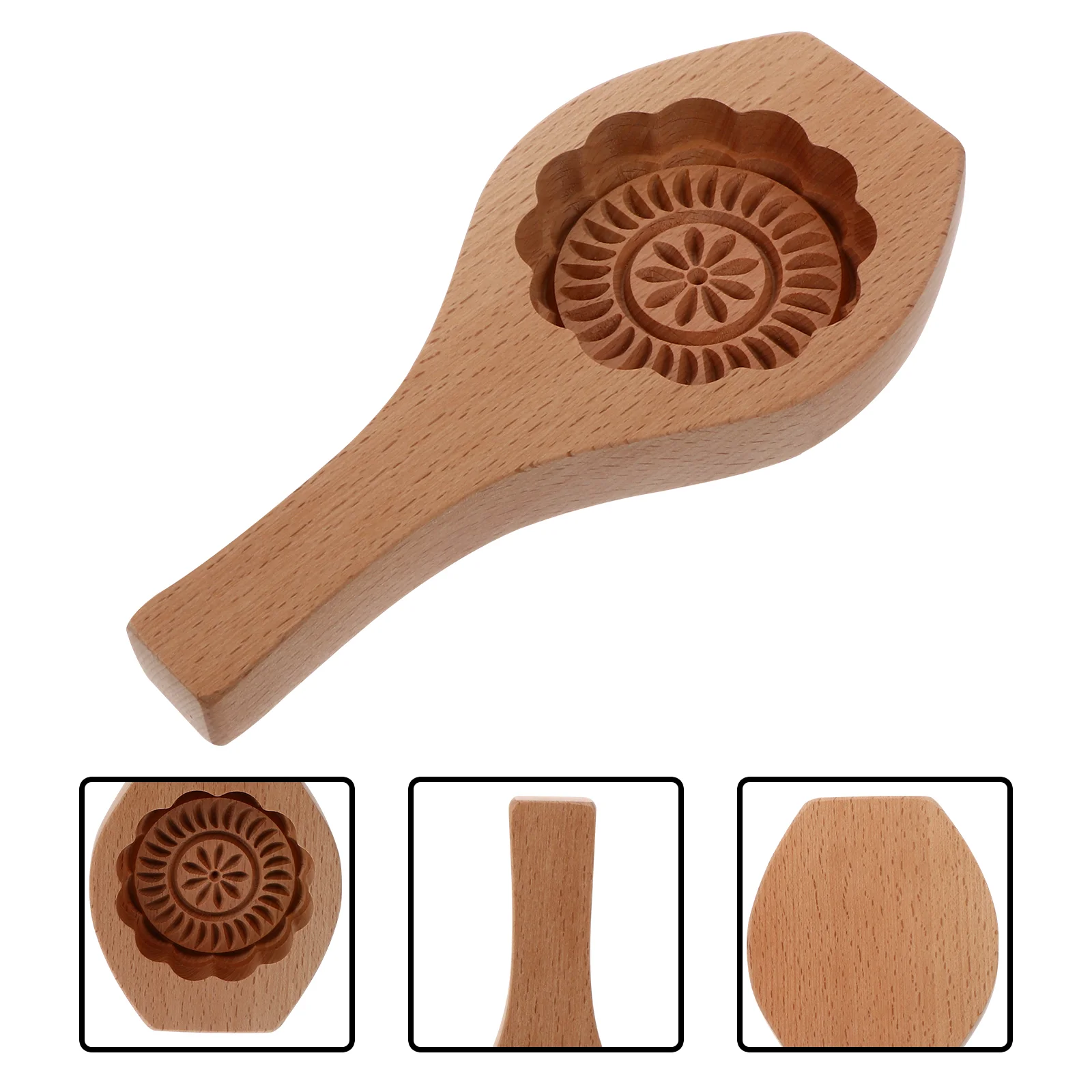 

1pc Wooden Flower Lovely Homemade Moon Cake Creative Mould Baking Decorations