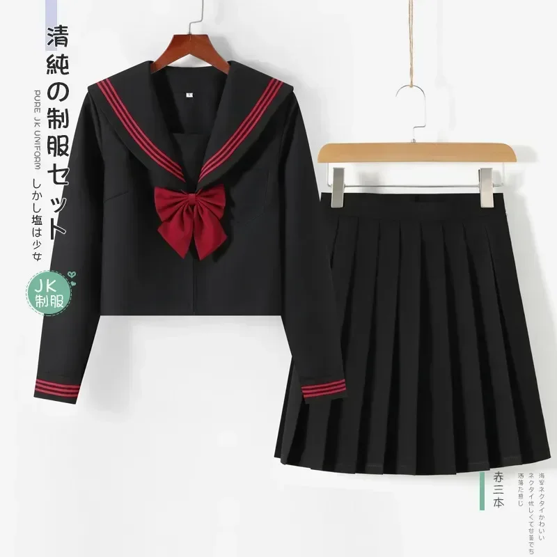 

Uniform Skirts Orthodox Anime Sailor Class Top Girl Cosplay Japanese Student School BLACK Style Korean Suit College