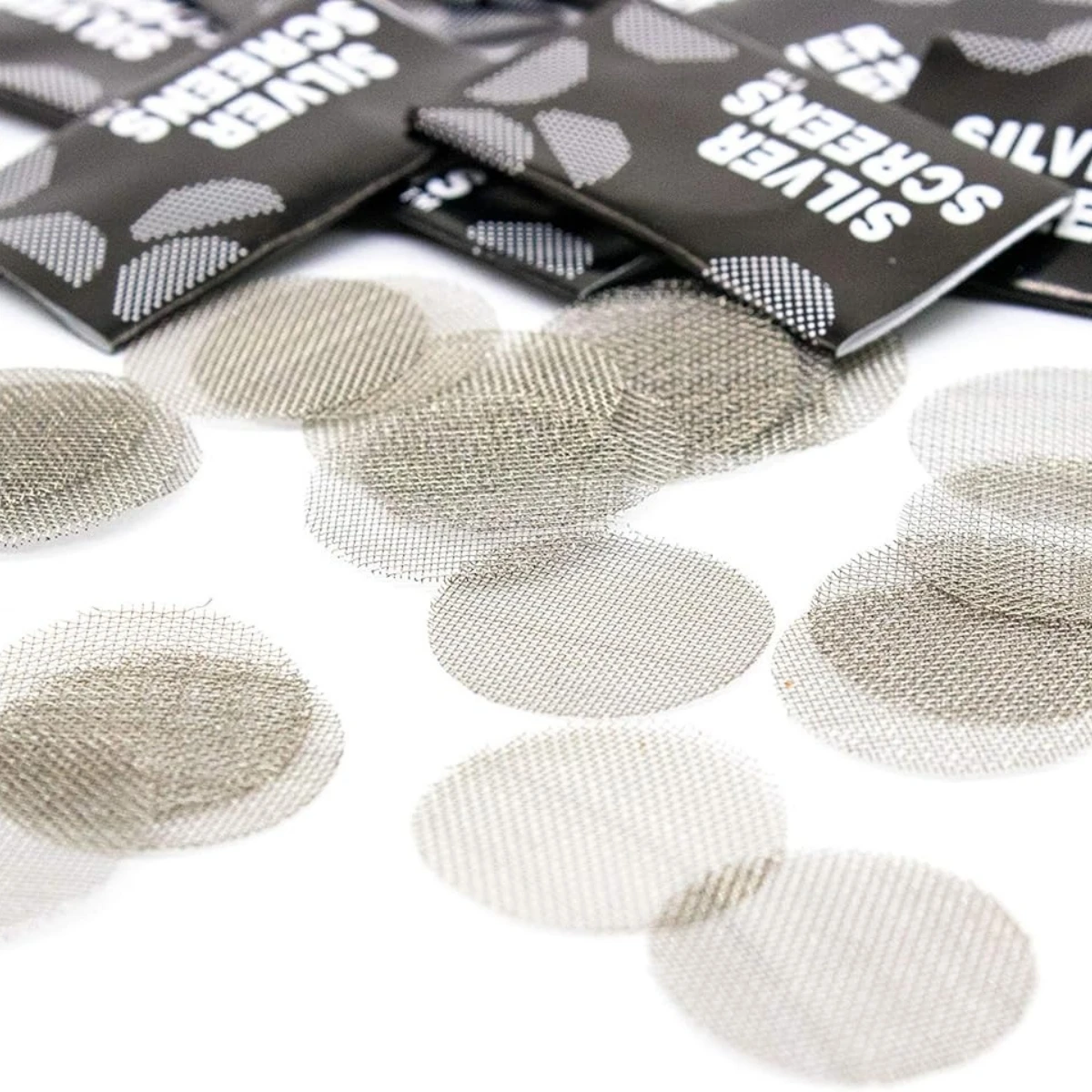 Smoking Pipe Filters Stainless Steel Metal Pipe Screen Filters 20mm Bowl Screens Gauzes Pipe Screen Filter Silver Mesh Guazes Fittings 50/100Pcs