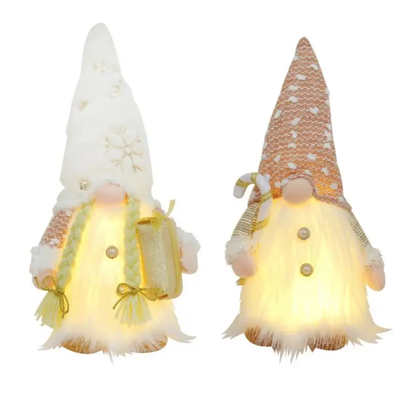 

Кукла Гном на Рождество ручная работа ткань без лица карликовая батарея светящаяся кукла Рождественское украшение для дома офиса магазина