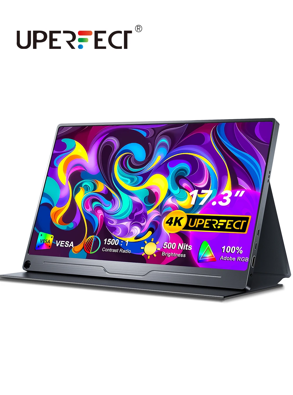 Портативный монитор UPERFECT 4K, 17,3 дюйма, 3840*2160, 100% Adobe RGB, 500 нит, IPS, внешний дисплей, экран игрового ПК для коммутатора, ноутбука Mac Xiamo huawei