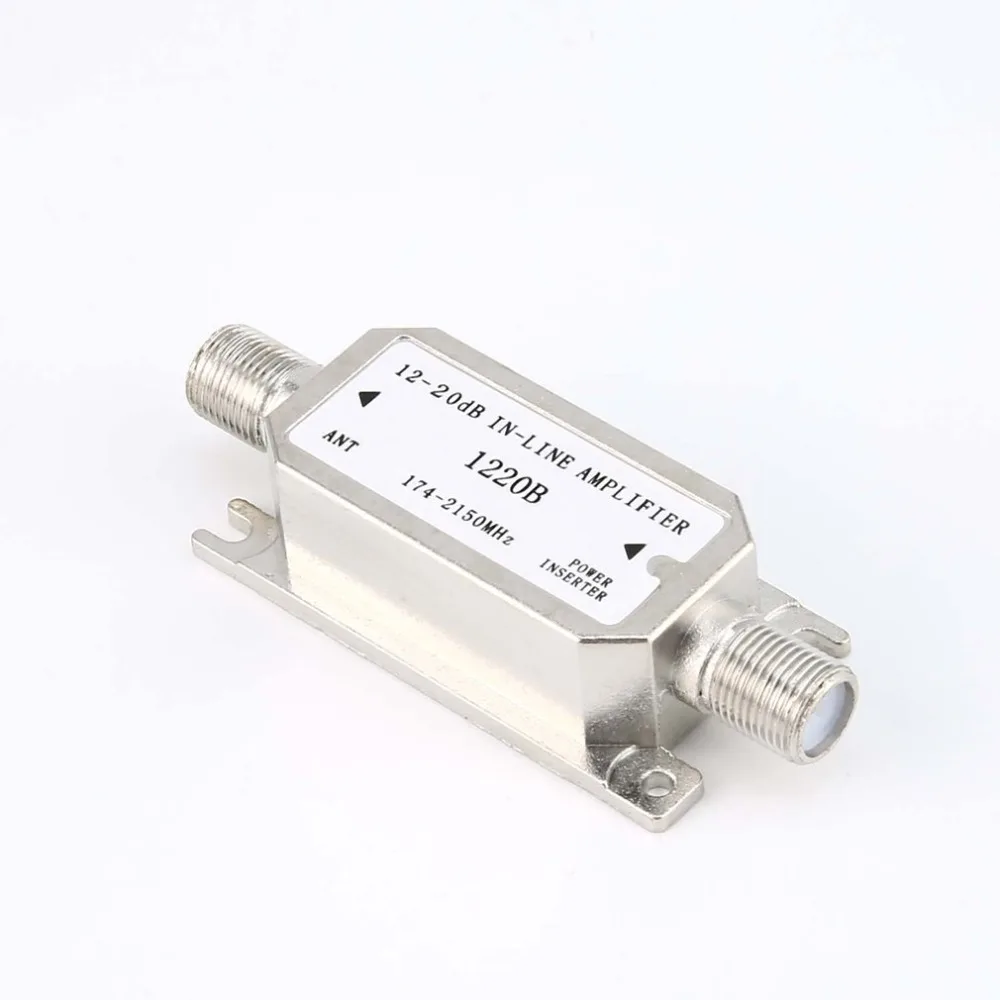 950-2150MHZ AP20 Satellite 20dB In-line Amplifier Signal Booster for Antenna Cable Run Channel Strength Works With All Satellite satellite signal booster