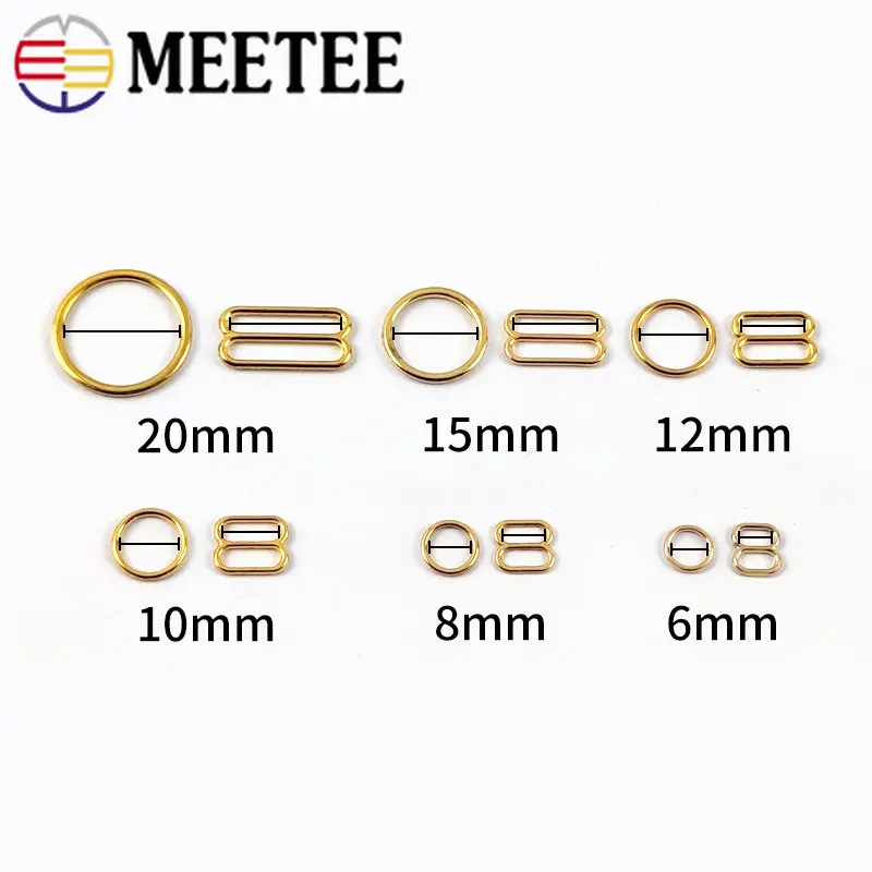 50 Sets Metal Bra Buckle Sliders O Rings Adjustable Straps Underwear Clasp  Hooks