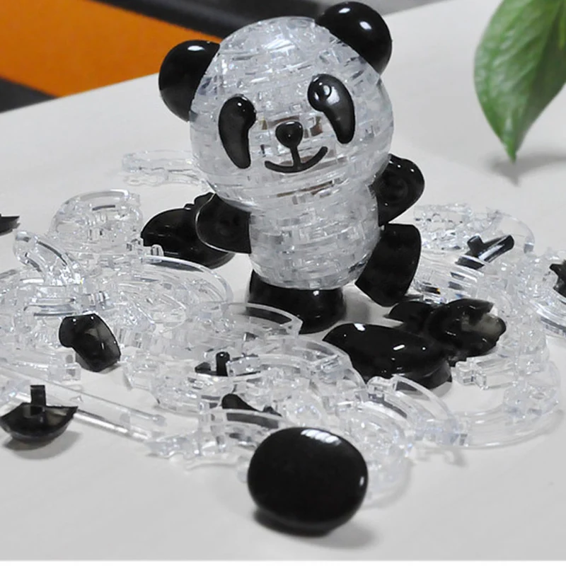 -Diy 퍼즐 장식 가구 교육 장난감 3D 팬더 빛나는 모델링 장난감 어린이 성인 퍼즐