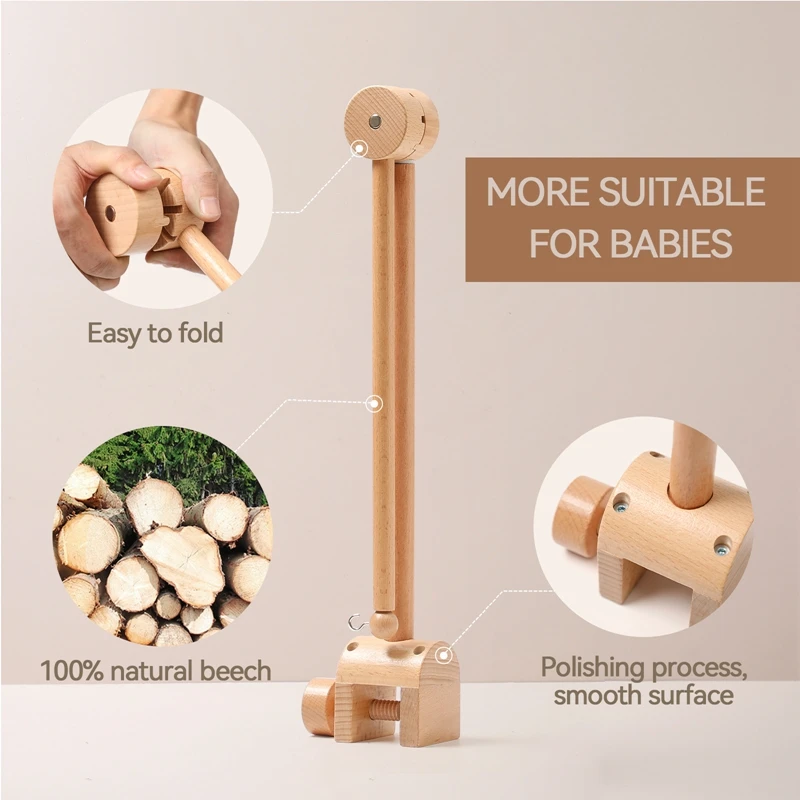 Baby Rassel Spielzeug 0-12 Monate Filz Holz mobile Neugeborene Spieluhr Häkeln Bett Glocke hängen Spielzeug Halter Halterung Säugling Krippe Spielzeug