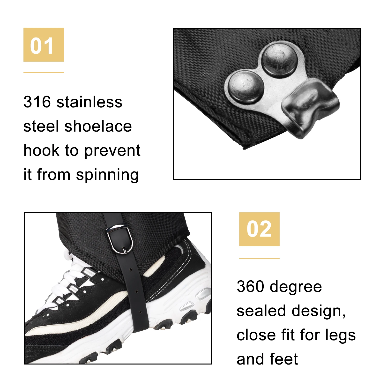 Snake Leg Gaiters Adjustable Snow Boot Gaiters Waterproof Snake Guards Bite Protection for Legs Men Women