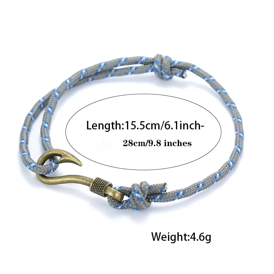 Adjustable Multicolour Nautical Bracelet for Men