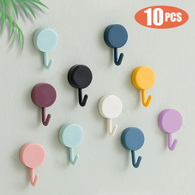 10PCS Self Adhesive Wall Hook Strong Without Drilling Coat Bag