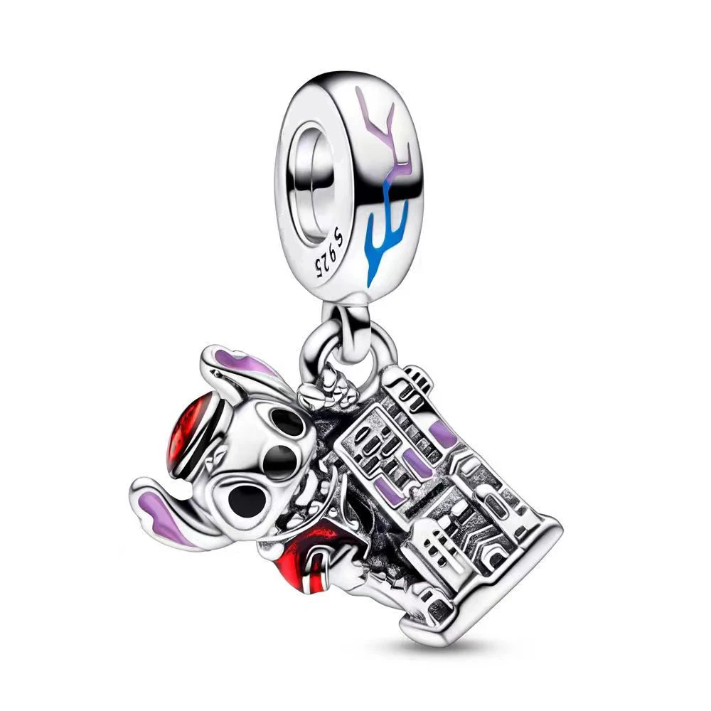Disney 100Th Anniversary Stitch & House Ciondola Charm Fit Originale Pandora Charm Bracciali Ciondolo Gioielli Berloque