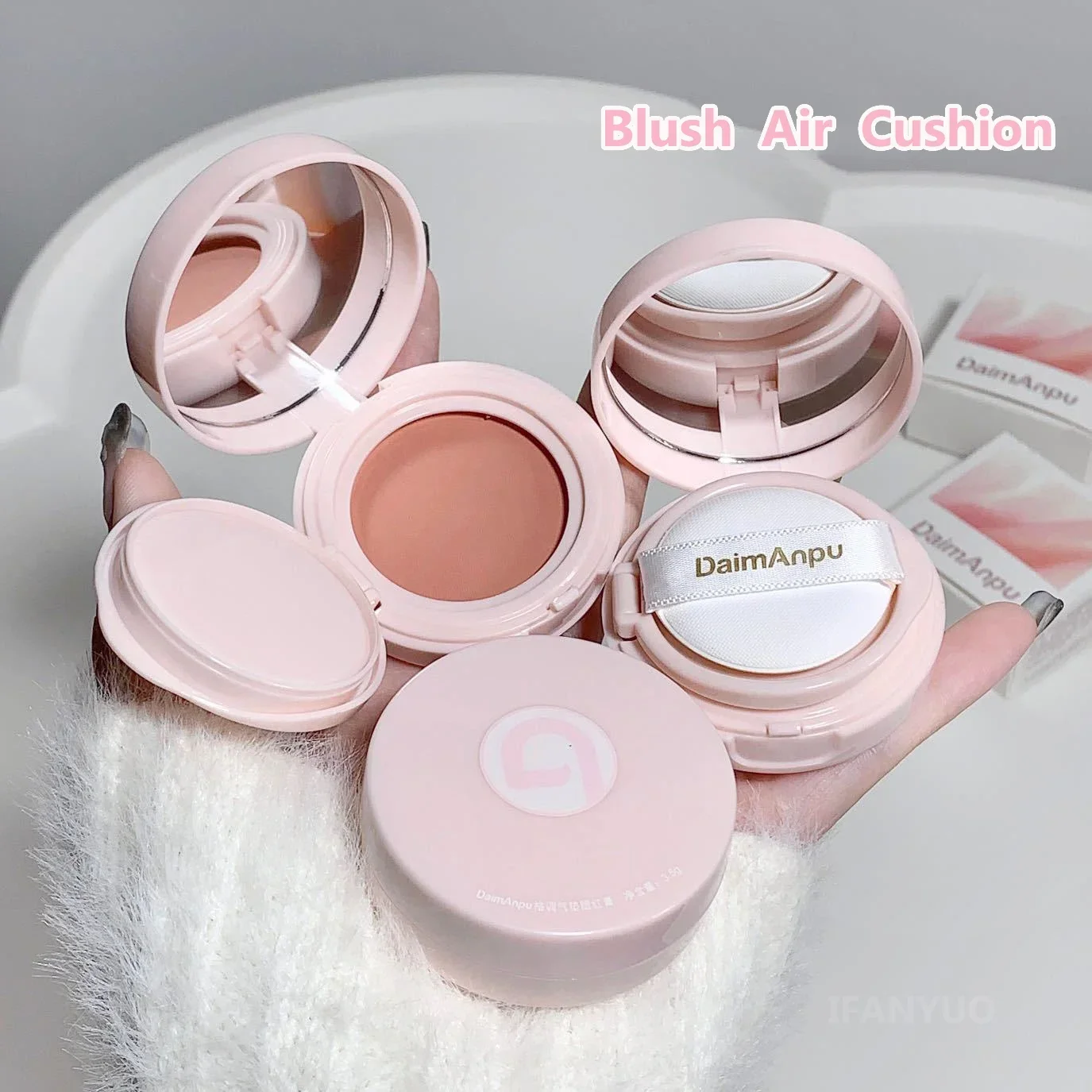 Korean Blush Air Cushion Cheek Contour 8 Color Makeup Palette with Applicator Puff powder blusher blush powder blush plate blush cream cream blusher facial blusher