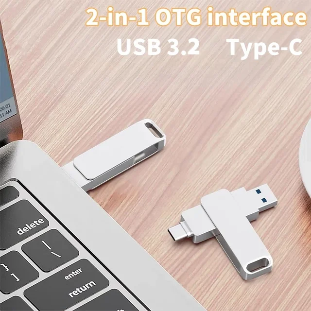 Unidad Flash Usb 3,2 de 16TB, transferencia de Metal de súper alta velocidad, unidad de disco U, resistente al agua, disco tipo C, unidad USB SSD 4