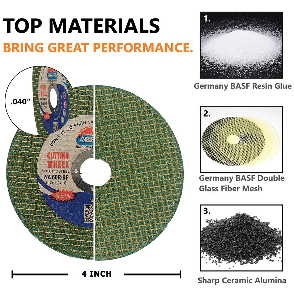 4 inch 107x1.2x16mm Metal Cutting Disc Resin Grinding Wheel Disc for Stainless Steel & lron Cutter Angle Grinder Cutting Blade