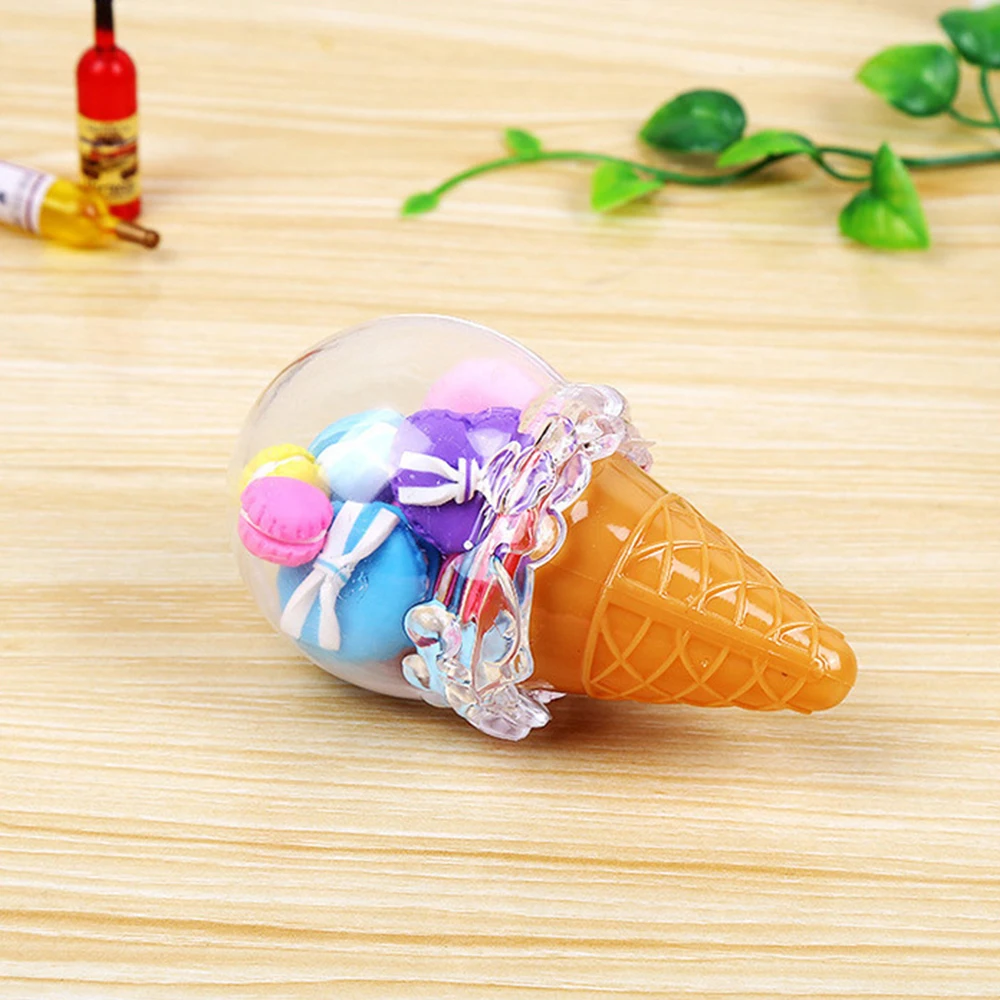 6pcs Ice Cream Shape Plastic Candy Box Packaging Baby Birthday Baby Shower Personality Chocolate Box Wedding Gift Bag Wholesale