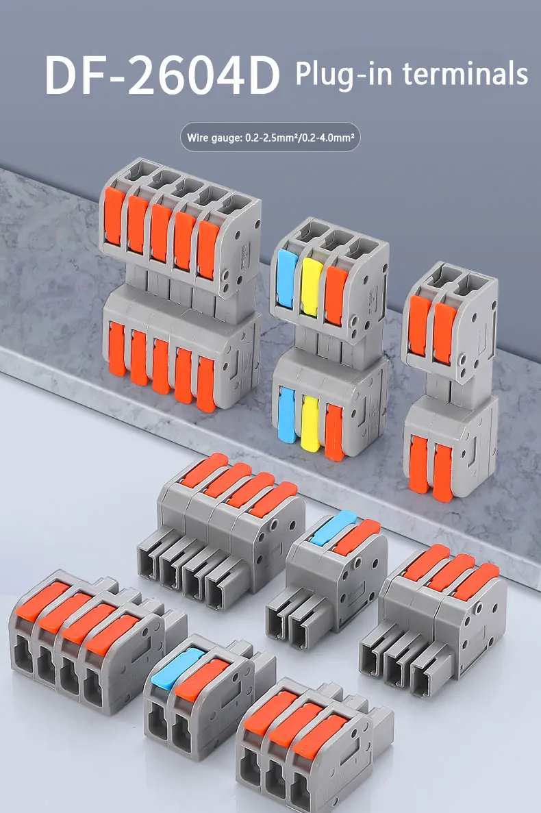 Description Picture 2 of item1/5/10Pc NEW Mini Fast Wire Cable Connectors Universal Compact Conductor Spring Splicing Wiring Connector Push-in Terminal Block
