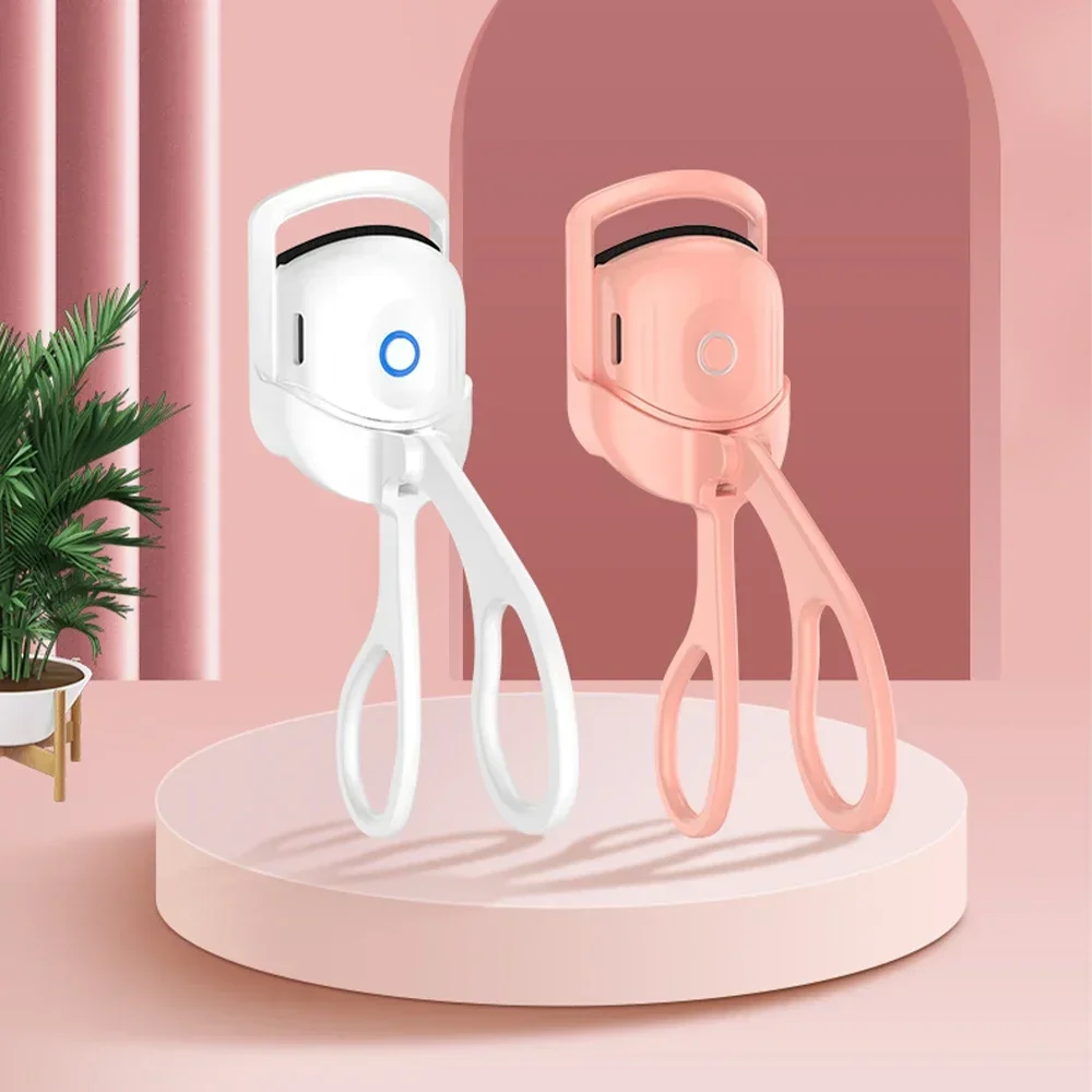 Electric Heated Eyelash Curler USB Rechargeable Portable Eyelash Perm Curler Fast Heating Long Lasting Thermal Curls Makeup Tool