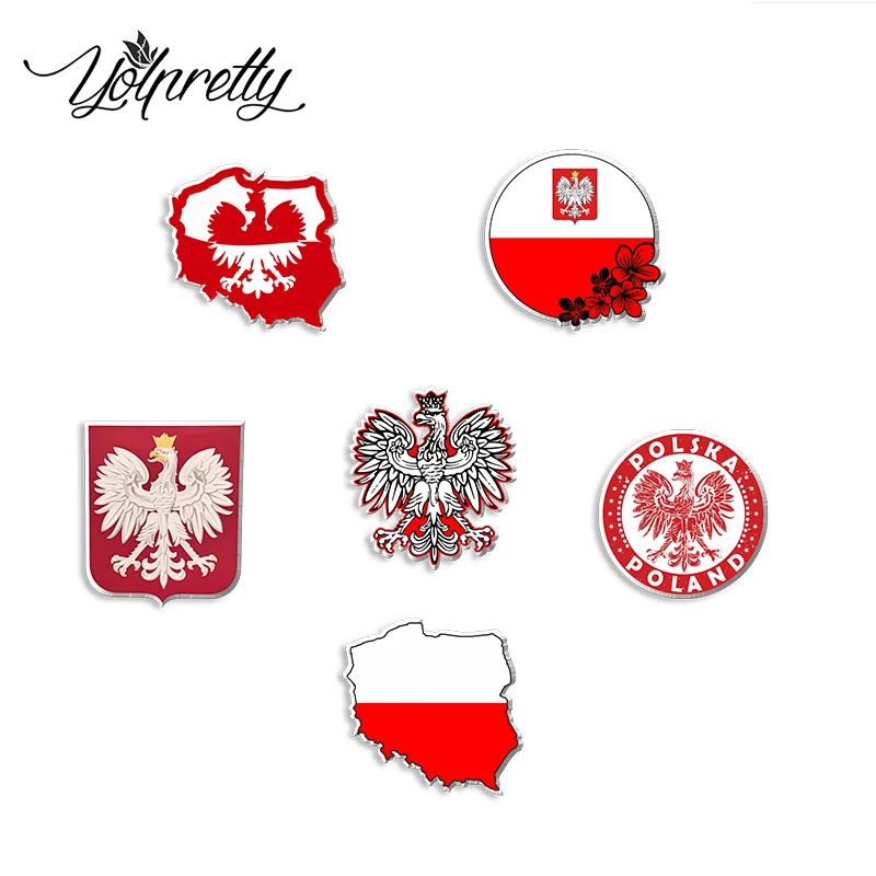 2023 New Arrival Fashion Poland Polish National Flag Symbolism Handcraft Acrylic Epoxy Badge Pin Lapel Pins