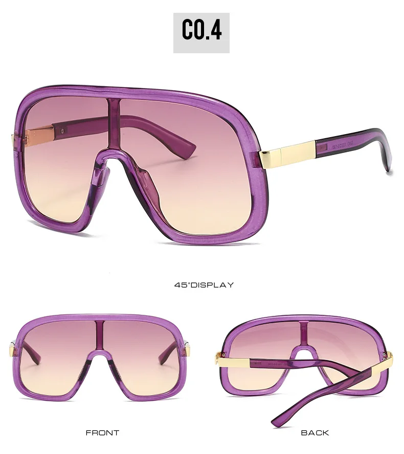 Übergroße Mode-Sonnenbrille, trendiger Farbverlauf, Vintage-Luxus-Sonnenbrille mit großem Rahmen für Damen und Herren, Damen-Sonnenbrille – Detail 8