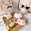 Cartoon Plush Doll Keychain Stuffed Melody Doll Name Sticker Pendant School Bag Charms Children Anti-Lost Name Tag 2