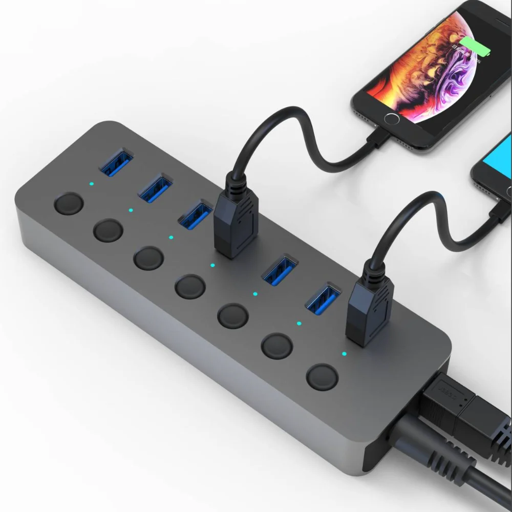 

Smart 7 Ports Usb3.0 Extend Usb Hub With Data Transfer Rates Power Charging Up To 5 Gbps Docking Station For Laptop
