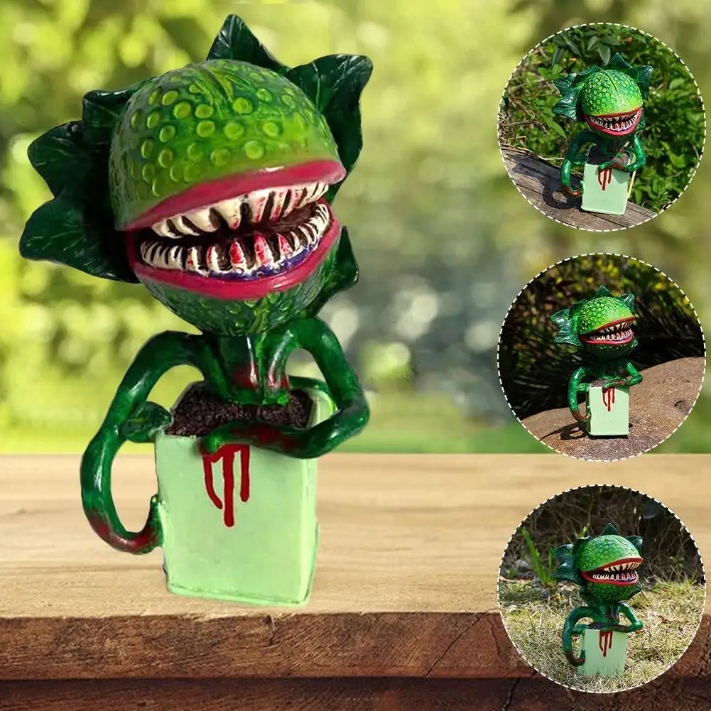 

Man-eater Flower Animal Scarecrow Decor Lawn Garden Miniatures Figurine Home And Garden Statue Decoration Accessories