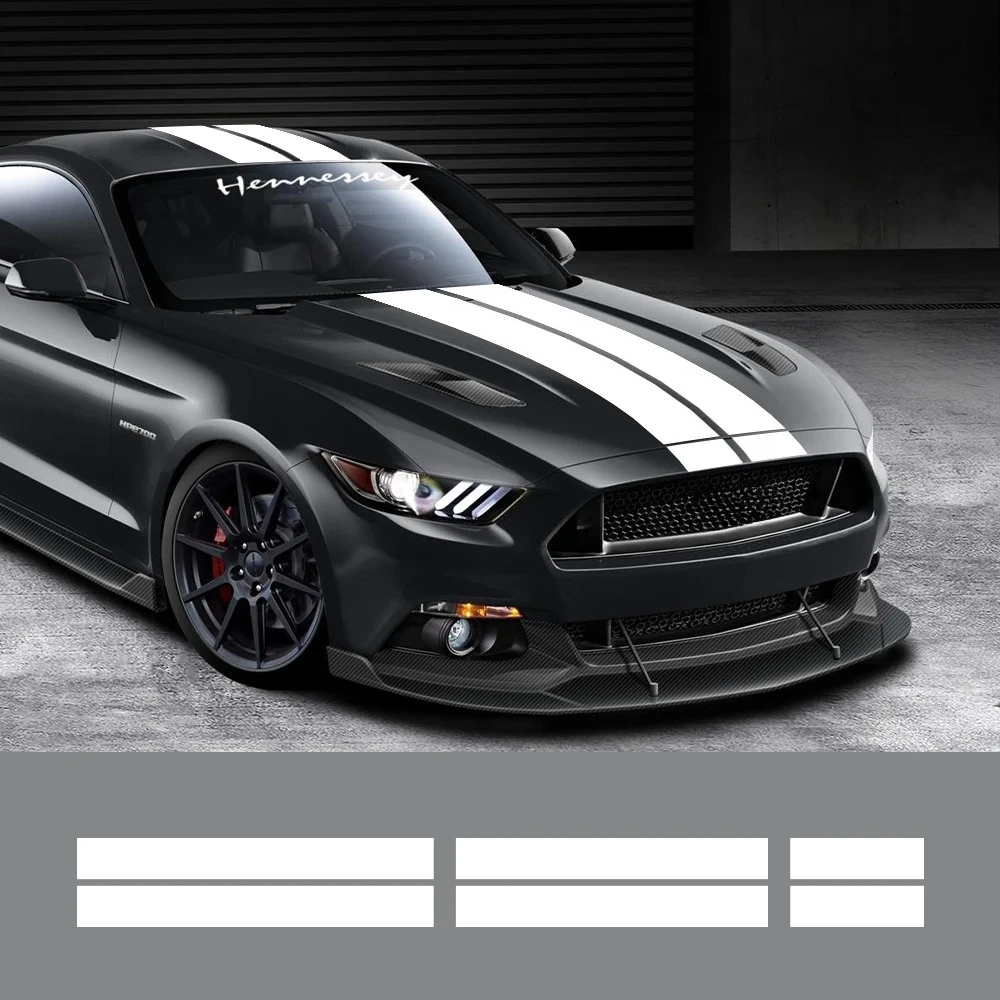 3Pcs Auto Aufkleber Auto Haube Bonent Dach Schwanz Decor Aufkleber Grafiken Streifen Kit Vinyl Tuning Abdeckung Für Ford Mustang GT500 GT350 GT