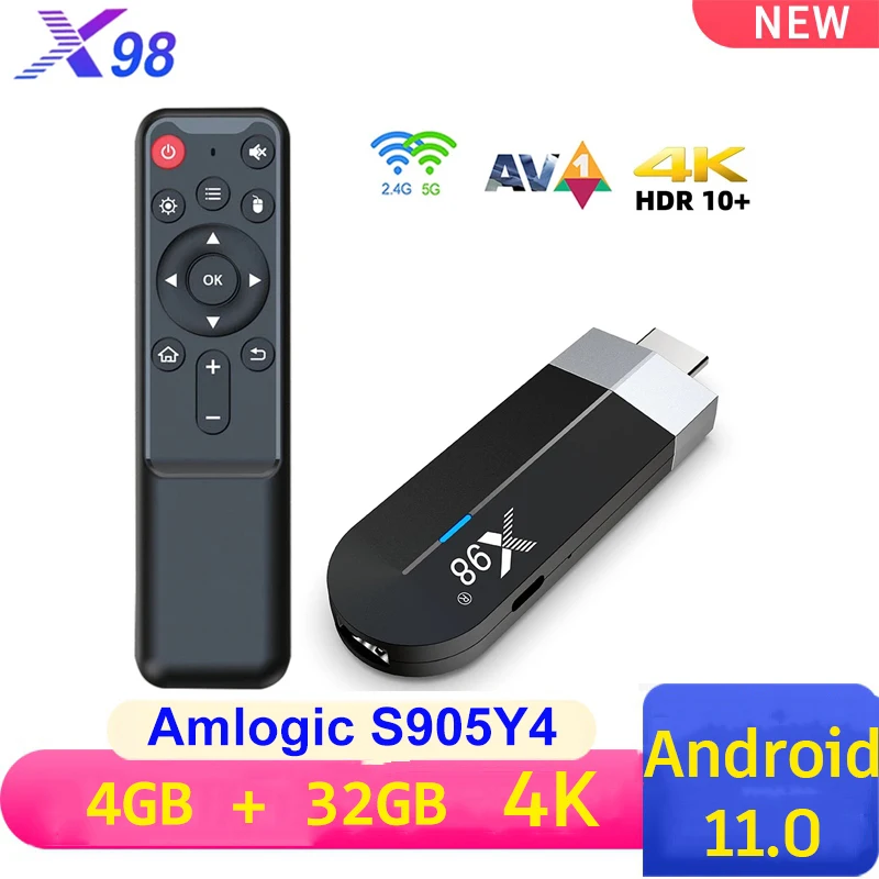 Android TV Box, decodificador de streaming 4k Amlogic S905Y4 Quad