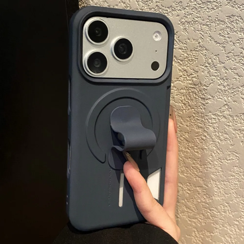 Soft Silicone Grip Holder with Card Slot and Shockproof Magnetic Case Cover