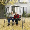 Upgraded Metal Patio Porch Swing, 660 LBS Weight Capacity Steel Porch Swing Chair for Outdoors, Heavy Duty Garden Swing 1