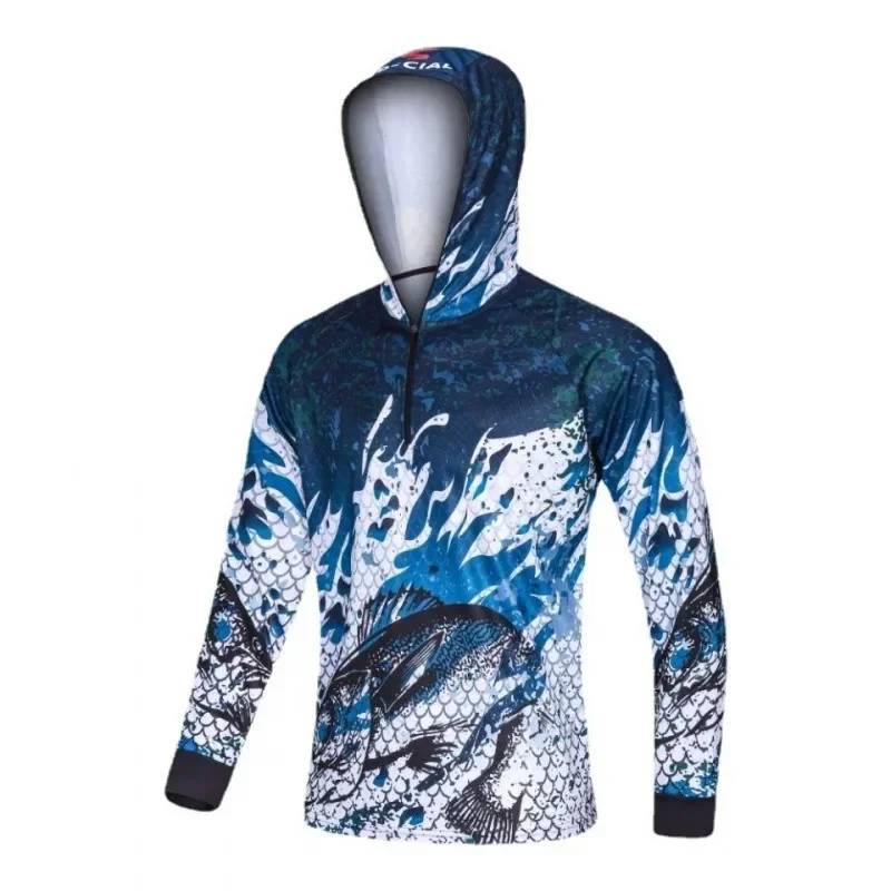Fishing Clothing Hooded Printing Fishing Clothes Sunscreen Breathable Anti Mosquito Quick Dry Shirt