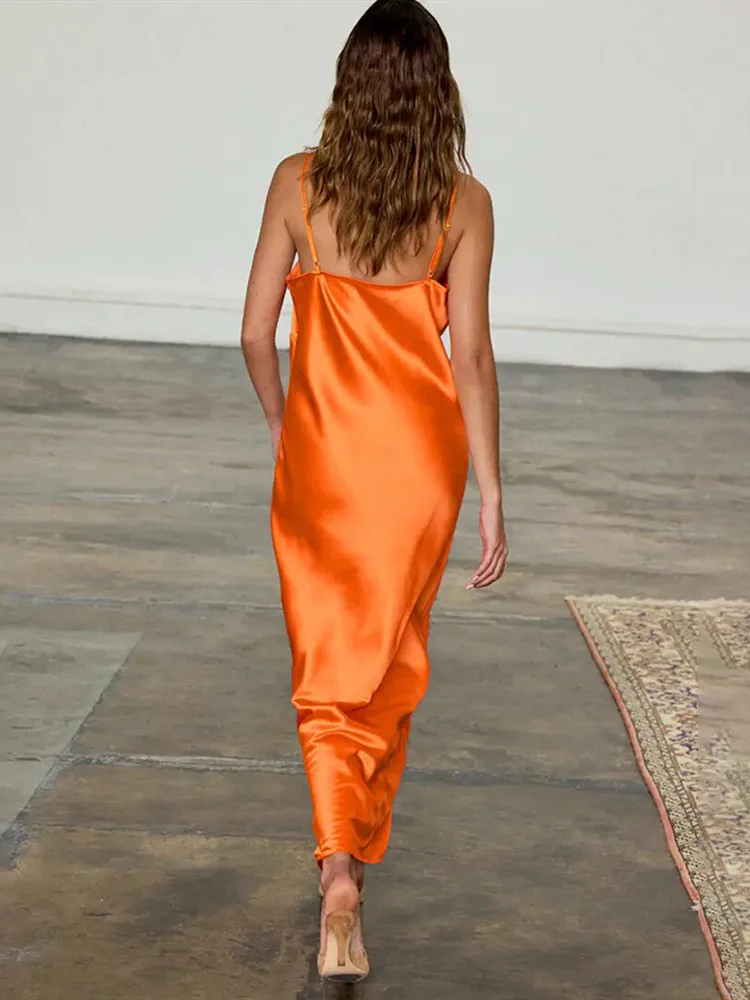 Apprabant Women's Lace Patchwork Satin Maxi Slip Dress Deep V-Neck Sexy Backless Sleeveless Contrast Slim Long Dress Partywear 6