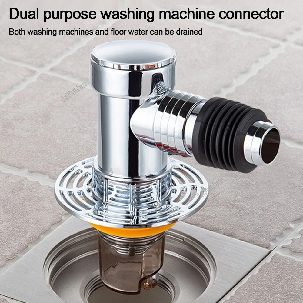 Universal Washing Machine Drain Floor Cover Dishwasher Connector Sewer Washroom Accessories Adapter Three-way Floor Drain Floor Drain Filter Floor Drain Strainer Basin Drain Cover Sink Hole Cover