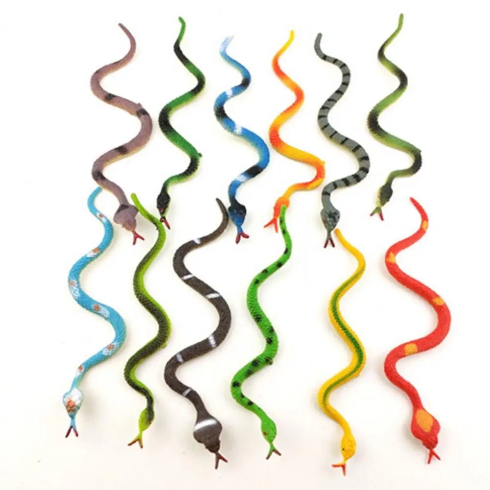 

Fake Snakes for Halloween Assorted Realistic Stretchy Fake Snakes Halloween Party Favors Educational Toys for Kids Set of 24