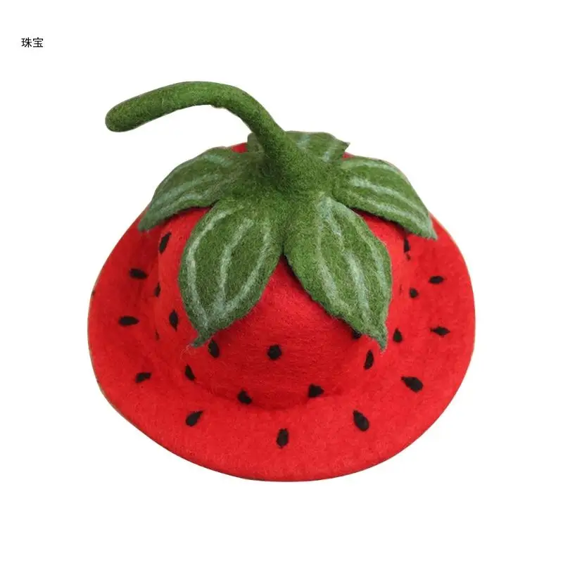 

X5QE Lovely Sun Protective Hat Fashion Strawberry Hat Photography Hat
