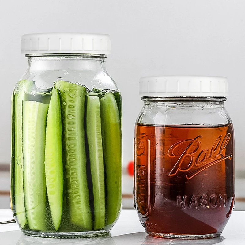 16 Pack Wide Mouth Jar Lids Plastic Storage Caps For Canning Jars Leak-Proof And Anti-Scratch Resistant Surface
