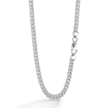Fashion Temperament Cuban Chains Necklace for Men's 925 Sterling Silver Long Chain Choker Men Collar on Necklace Pendant