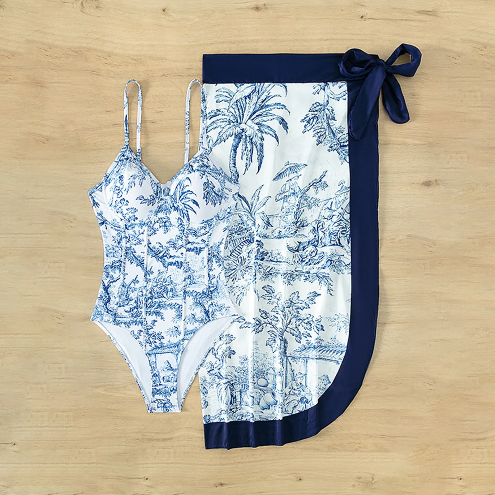 

Женский винтажный купальник с цветочным принтом и абстрактным принтом