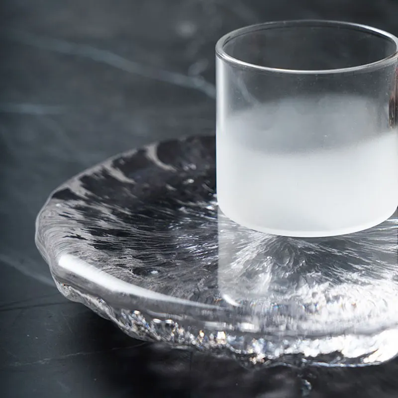 Transparent Crystal Glass Dinner Plate Dessert Plates Sushi Plate Sashimi Disc Snack Tray Fruit Plates Salad Bowl Dim Sum Dish