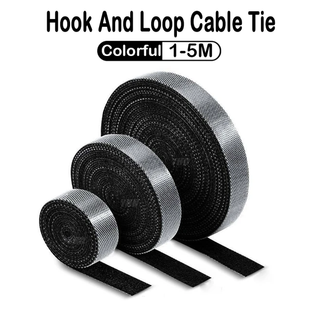 1-5M/Roll Fastening Tape Cable Ties Reusable Hook and loop Straps