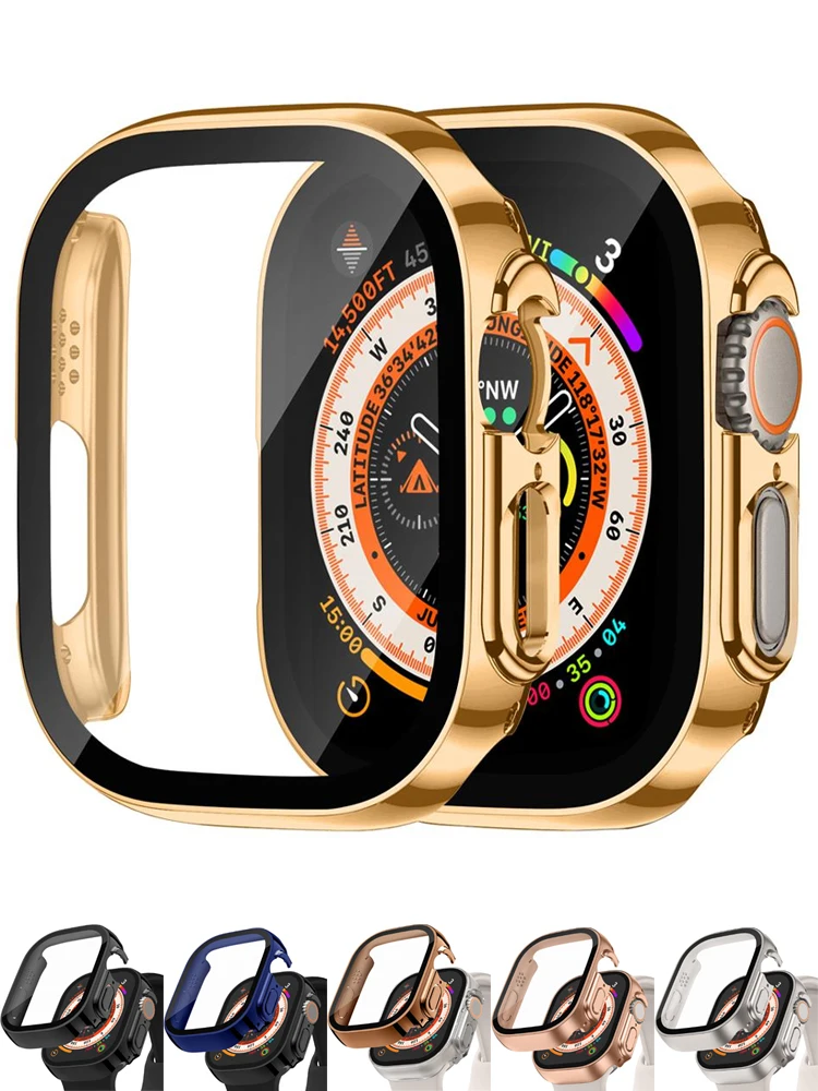 Premium Tempered Glass Screen Protector for Apple Watch with Protective Case - Ultra Durable, Crystal Clear Cover