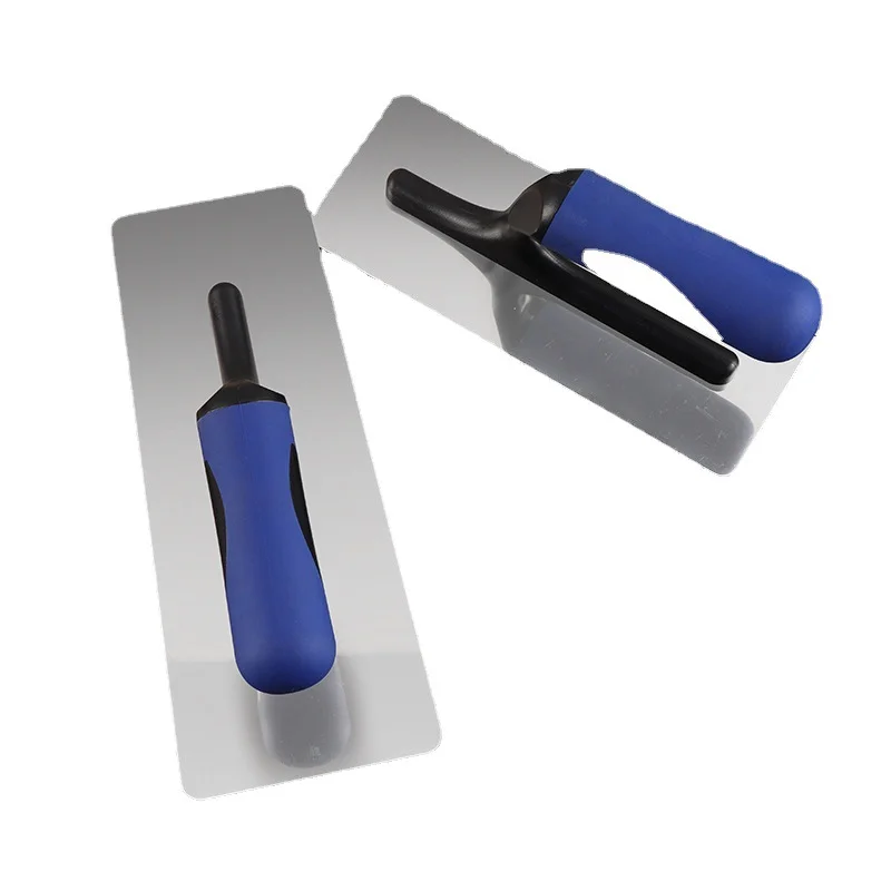Concrete Finishing Float Trowel 1pc 20*8cm Stainless Steel Blue Plastic Handle For Construction Cleaning Tool plastering trowel