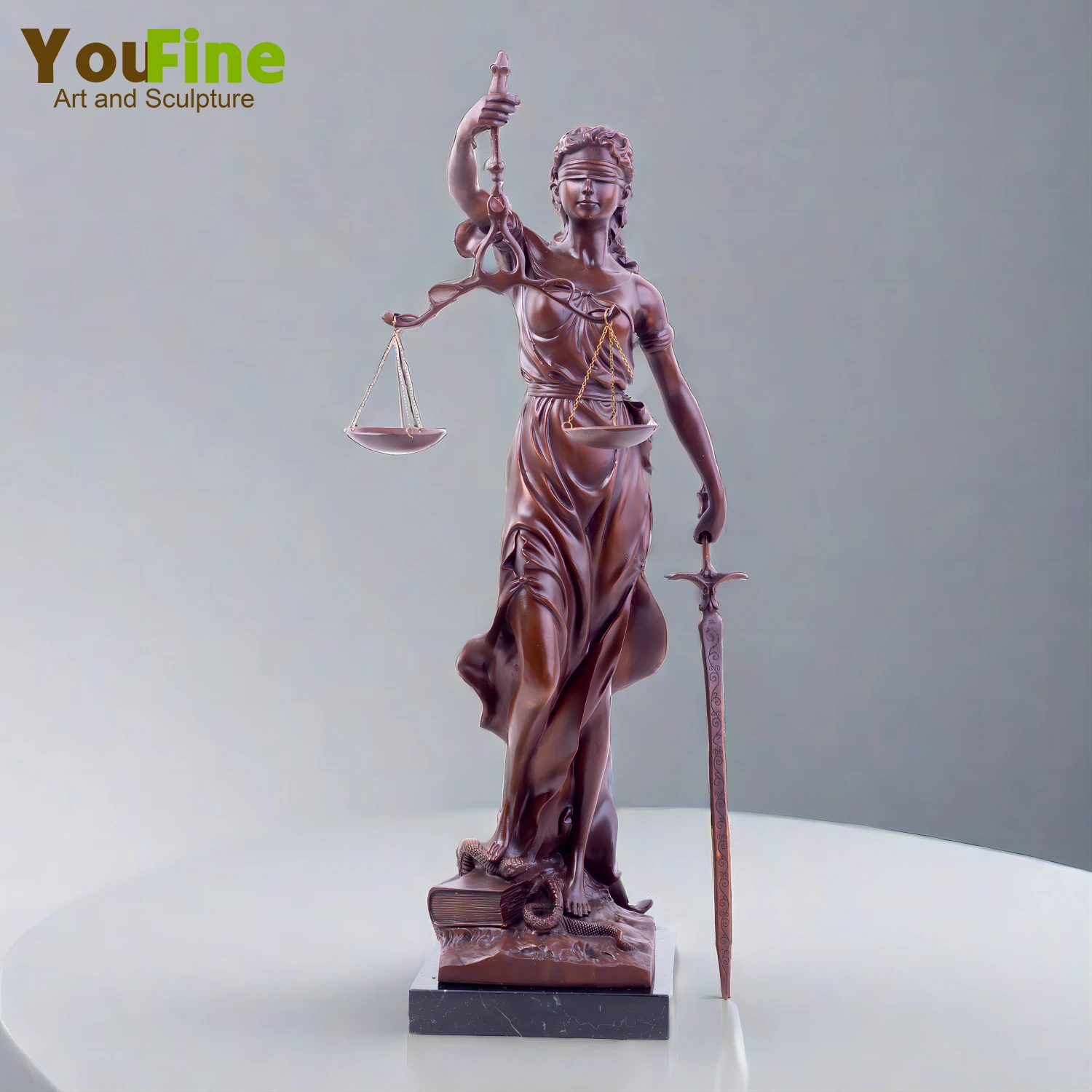 

Бронзовая статуя леди справедливости 62 см, Греческая богиня справедливости, бронзовая скульптура, большая мифологическая тема для домашнего декора, коллекционный подарок