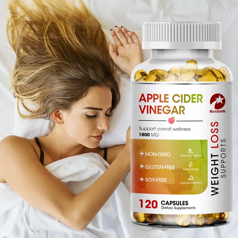 Kexinsh Apple Cider Vinegar Capsules for Detoxification, Digestion, Fat Burning, Appetite Control, Immunity Boost