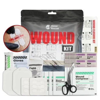 Portable Emergency Laceration Repair Kit with Gauze & Bandages 1