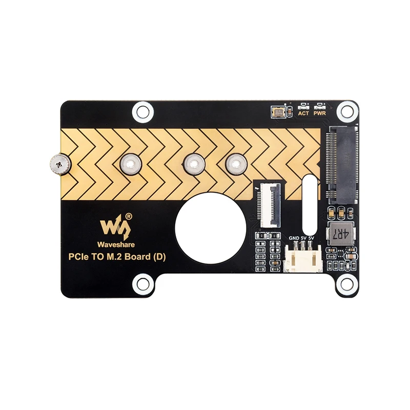 Raspberry Pi 5 PCIe To M.2 Adapter Board (D) NVMe M.2 SSD 2280 / 2260 / 2242 / 2230 Size Gen2 Gen3 Support for RPi 5 - 2