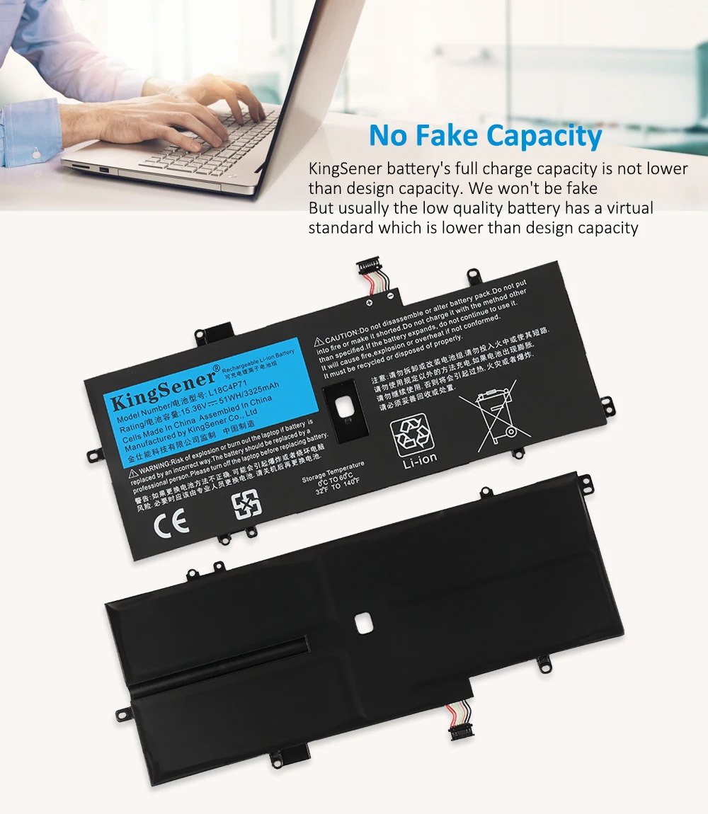 Kingsener L18m4p72 L18c4p71 Bateria para Lenovo Thinkpad x1 Carbono 7th2023 2023 Séries L18l4p71 Skb10k97642 02dl004 02dl005 - Imagem 5